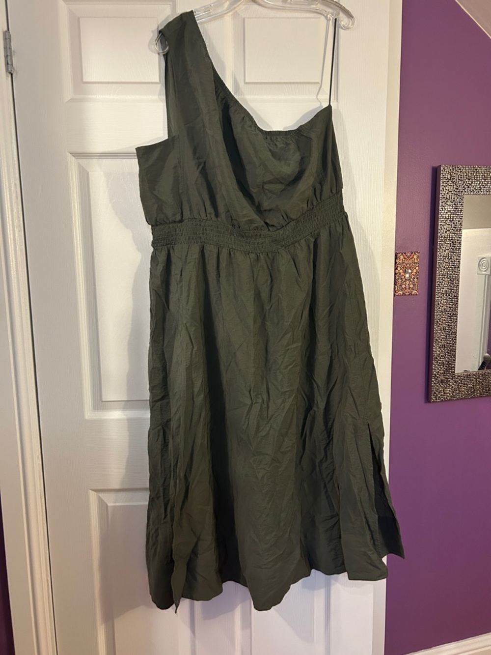 Reitmans NWT 2X One-Shoulder Olive Dress
